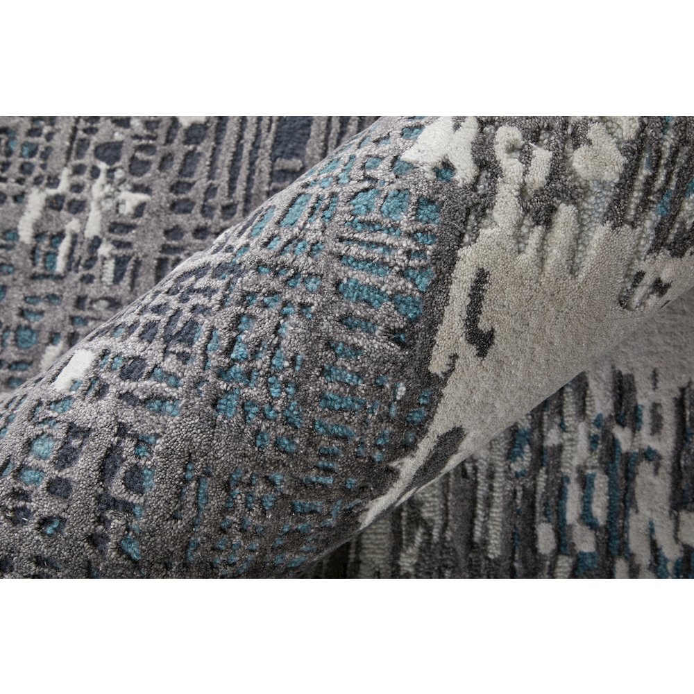 Zarah Modern Abstract, Ivory/Gray/Blue, 3'-6" x 5'-6" Accent Rug