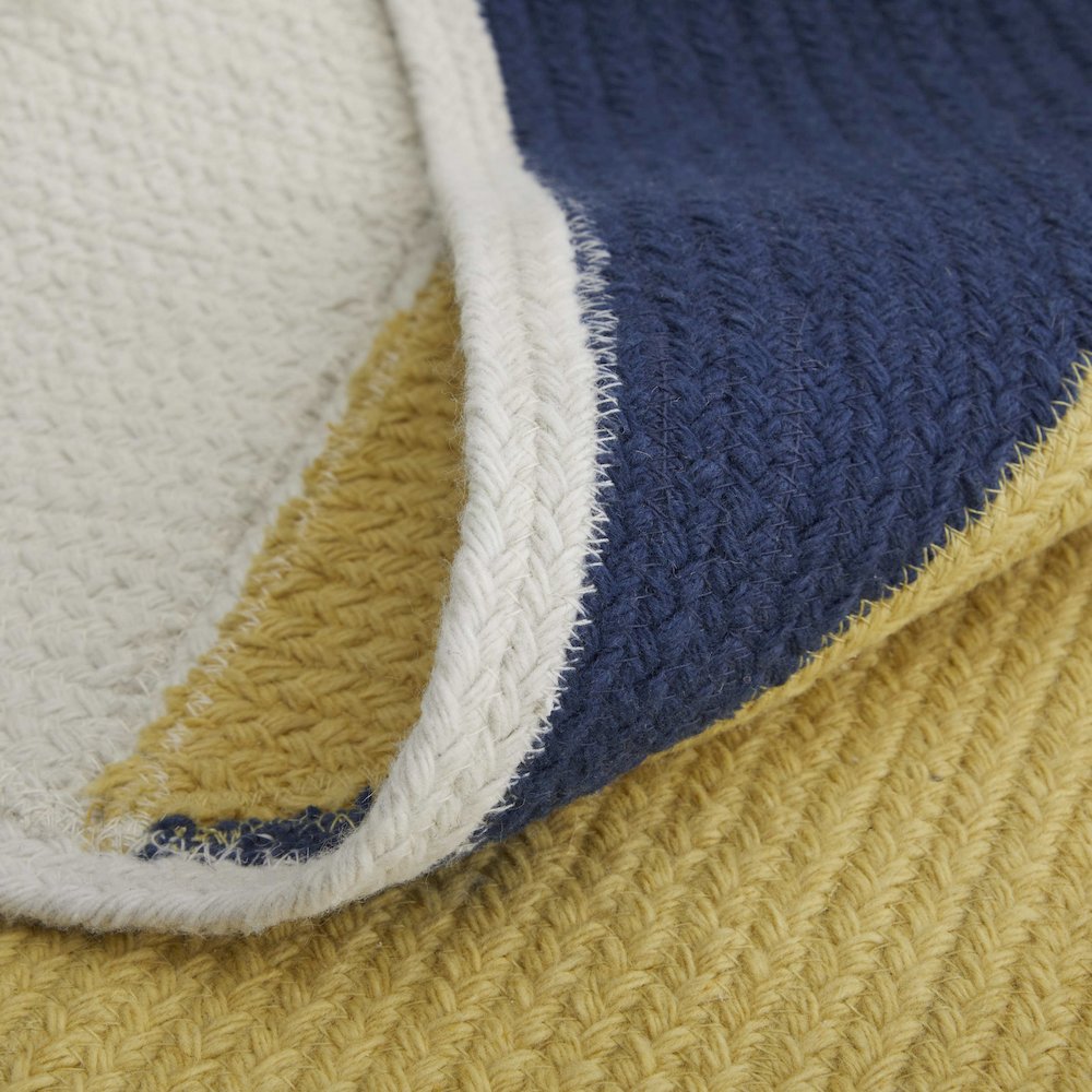 Clare Transitional Geometric, Blue/Ivory/Yellow, 5' x 8' Area Rug