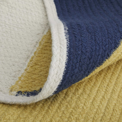 Clare Transitional Geometric, Blue/Ivory/Yellow, 5' x 8' Area Rug