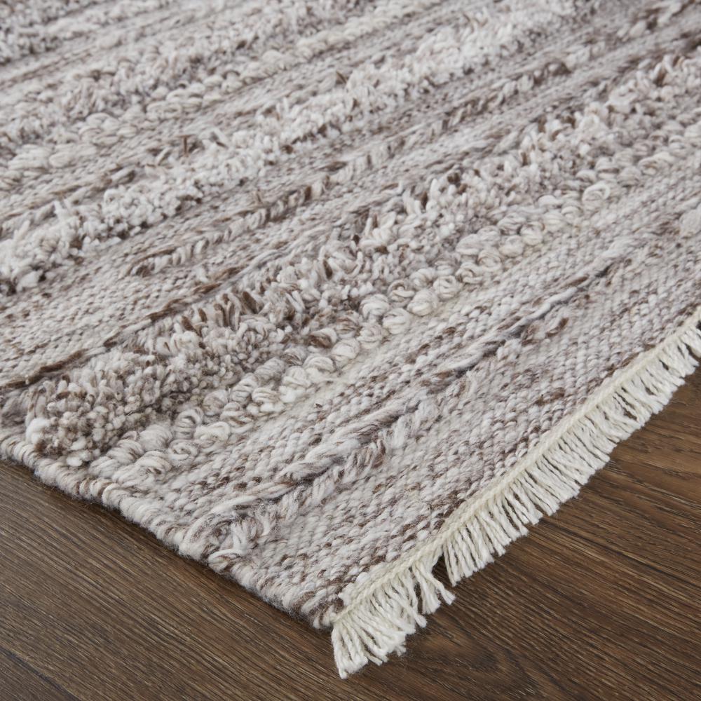 Alden Contemporary Bohemian Shag Rug, Ivory/Rustic Brown, 5ft x 8ft Area Rug, ALD8637FBRN000E10