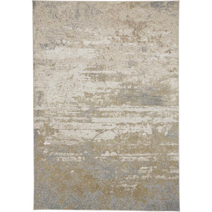 Aura Luxe Modern Rug, Gray/Beige/Gold, 1ft - 8in x 2ft - 10in Accent Rug, AUR3567FBGEGLDP18