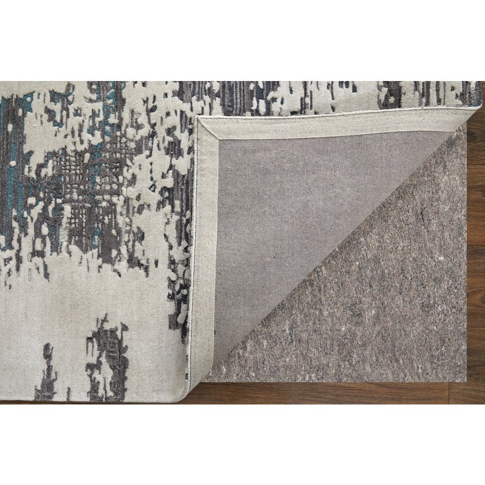 Zarah Modern Abstract, Ivory/Gray/Blue, 3'-6" x 5'-6" Accent Rug