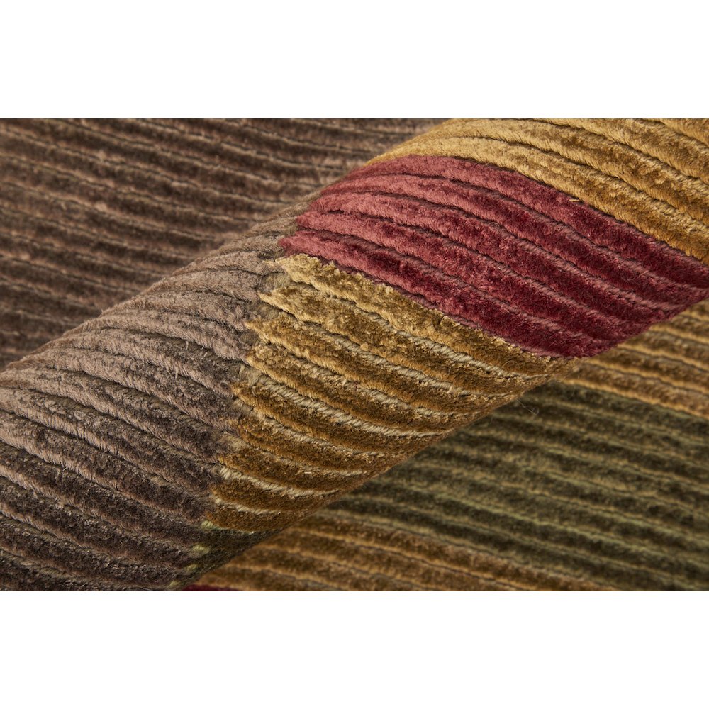 Keystone Modern Stripes, Brown/Green/Red, 7'-9" x 9'-9" Area Rug