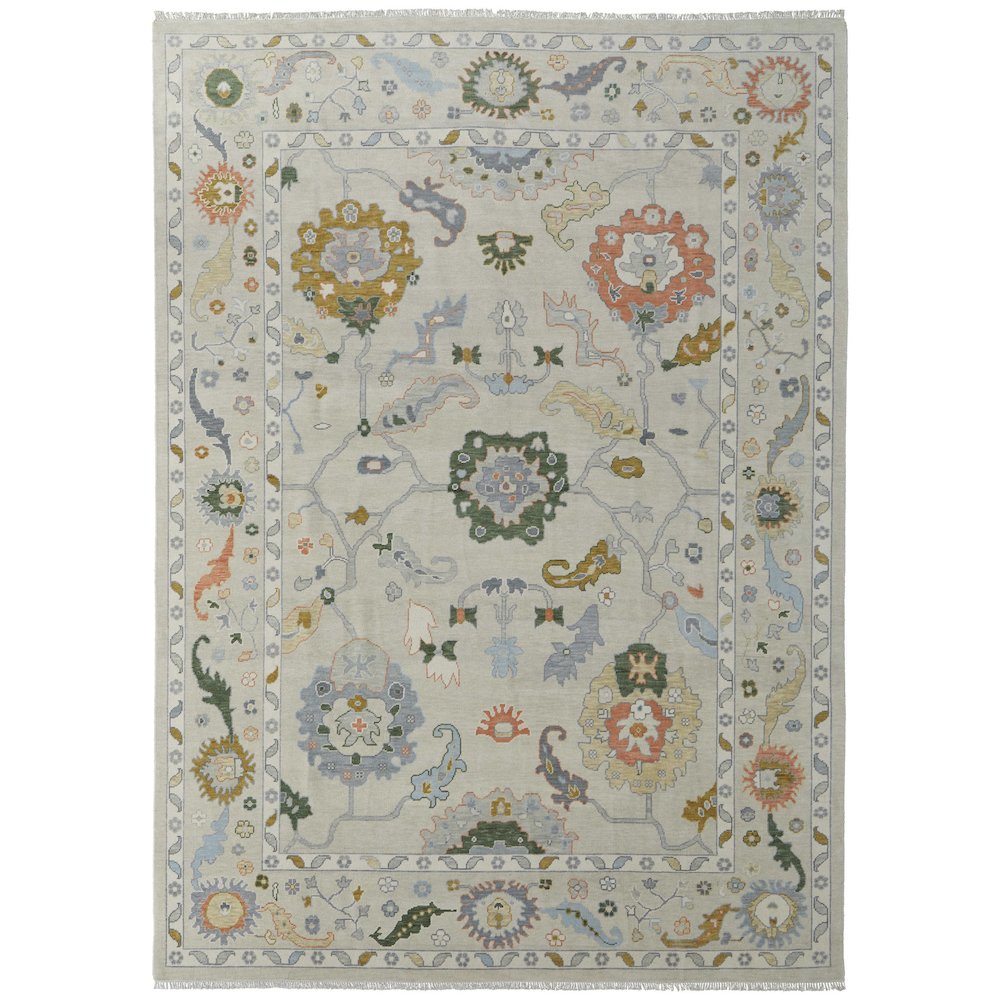 Karina Transitional Floral & Botanical, Ivory/Gold/Green, 2' x 3' Accent Rug