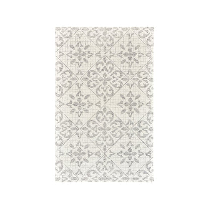 Rhett Geometric Lattice Print Rug, Ivory/Wolf Gray, 8ft x 10ft Area Rug, 868I8073IVYGRYF00