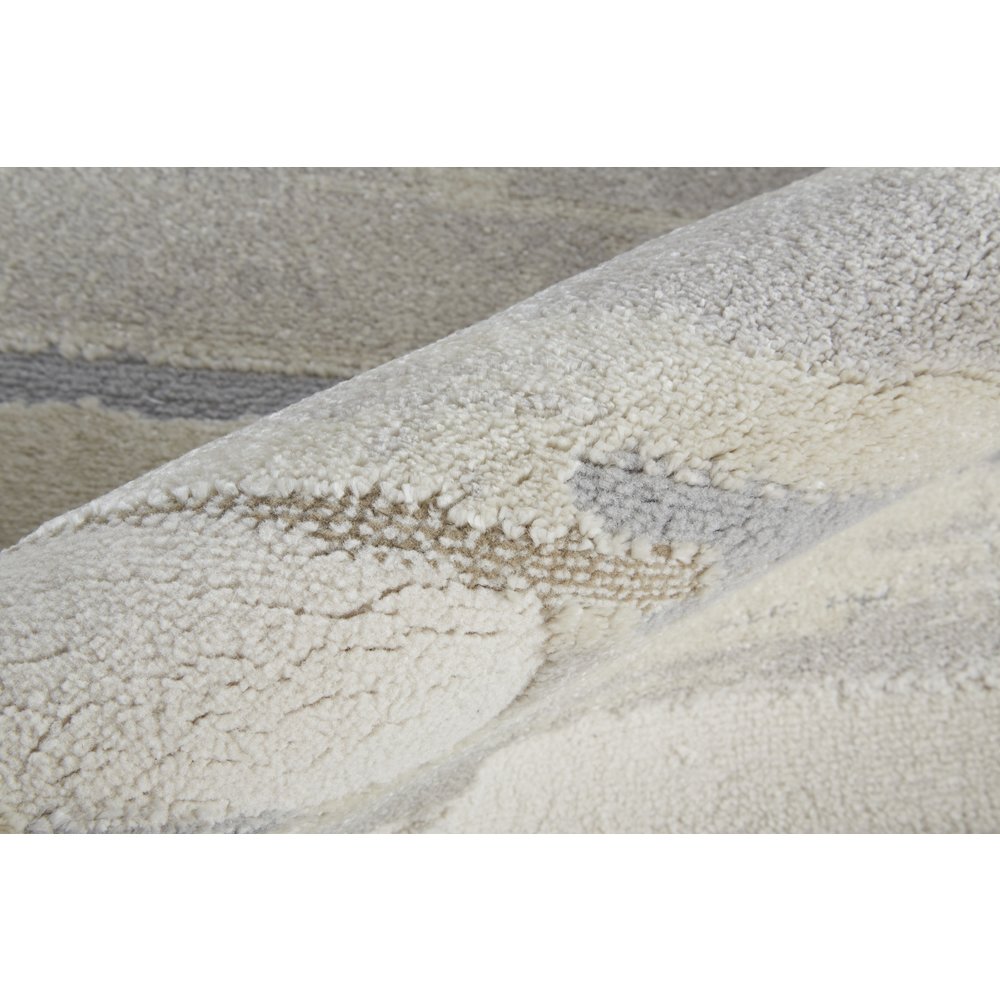 Vancouver Modern Abstract, Ivory/Tan/Brown, 12' x 15' Area Rug