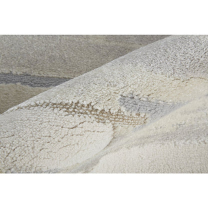 Vancouver Modern Abstract, Ivory/Tan/Brown, 12' x 15' Area Rug