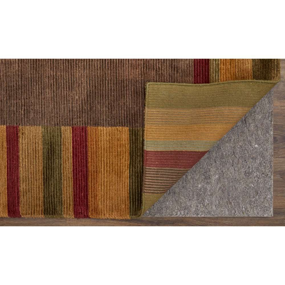 Keystone Modern Stripes, Brown/Green/Red, 7'-9" x 9'-9" Area Rug