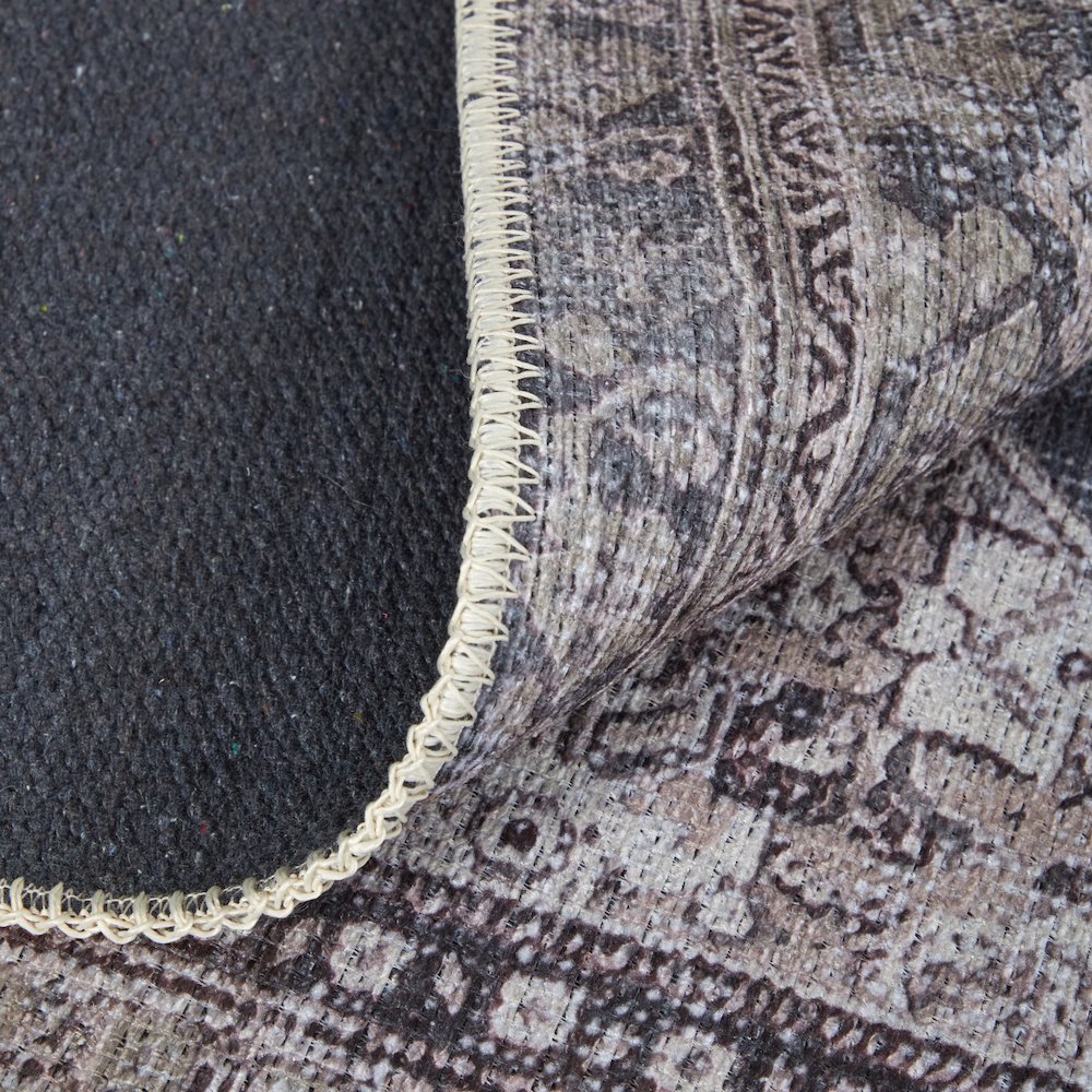 Percy Transitional Medallion, Gray/Ivory/Taupe, 5'-3" x 7'-6" Area Rug