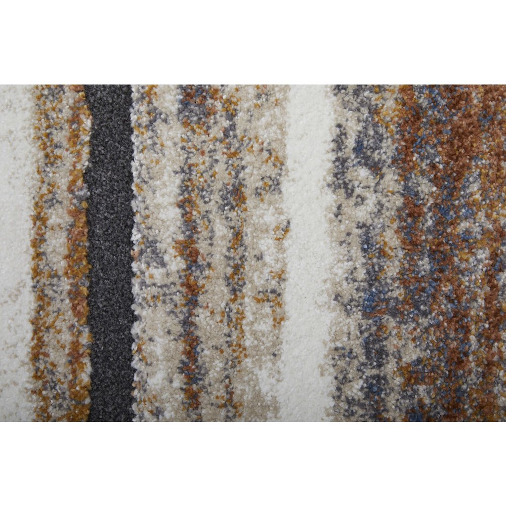 Gilmore Modern Stripes, Ivory/Orange/Gray, 10' x 14' Area Rug
