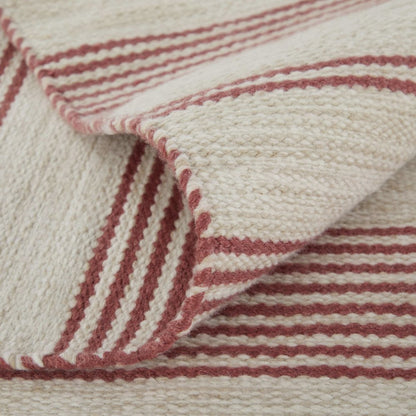 Duprine Transitional Stripes, Red/Ivory, 4' x 6' Accent Rug