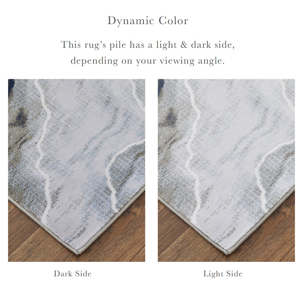 Gaspar Modern Abstract, Taupe/Gray/Blue, 1'-8" x 2'-10" Accent Rug