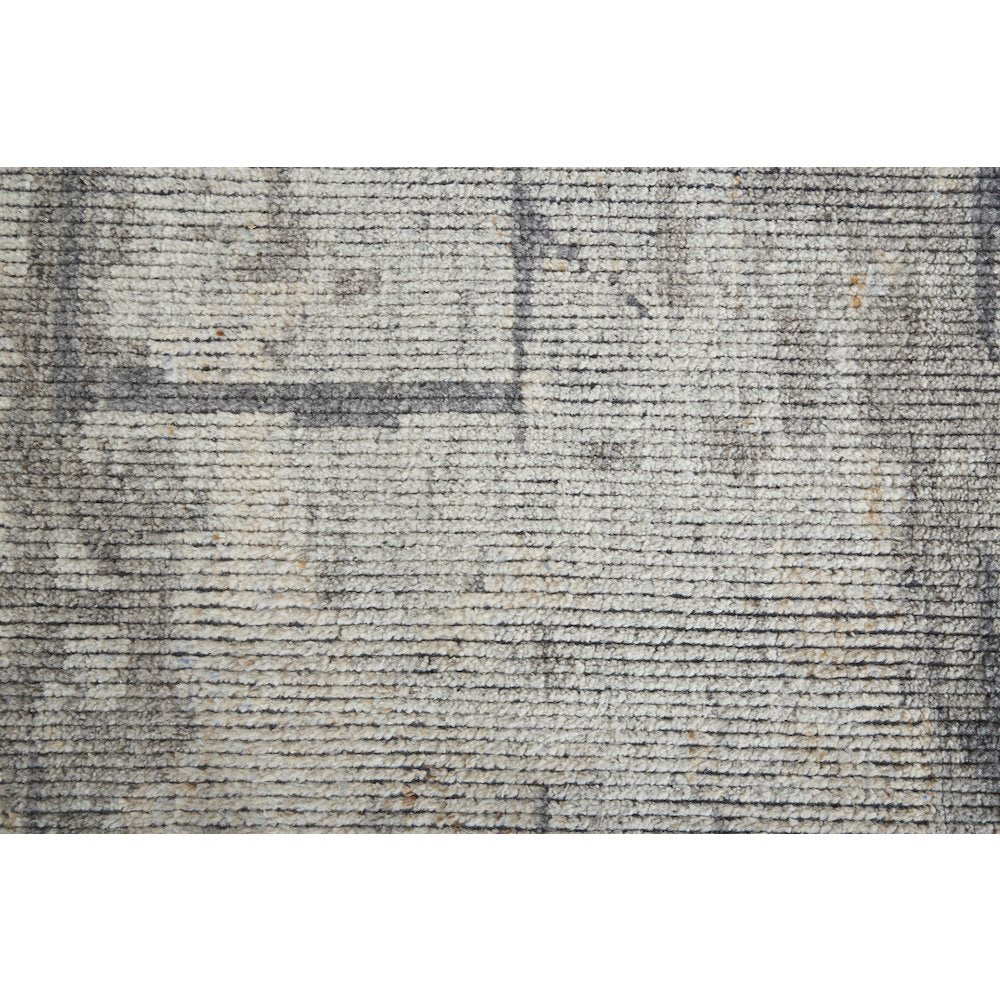 Alford Modern Abstract, Gray/Silver, 9'-6" x 13'-6" Area Rug