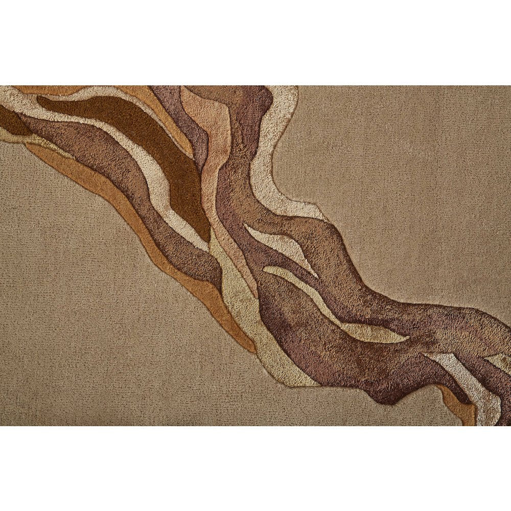 Serrano Transitional Abstract, Tan/Orange, 5' x 8' Area Rug