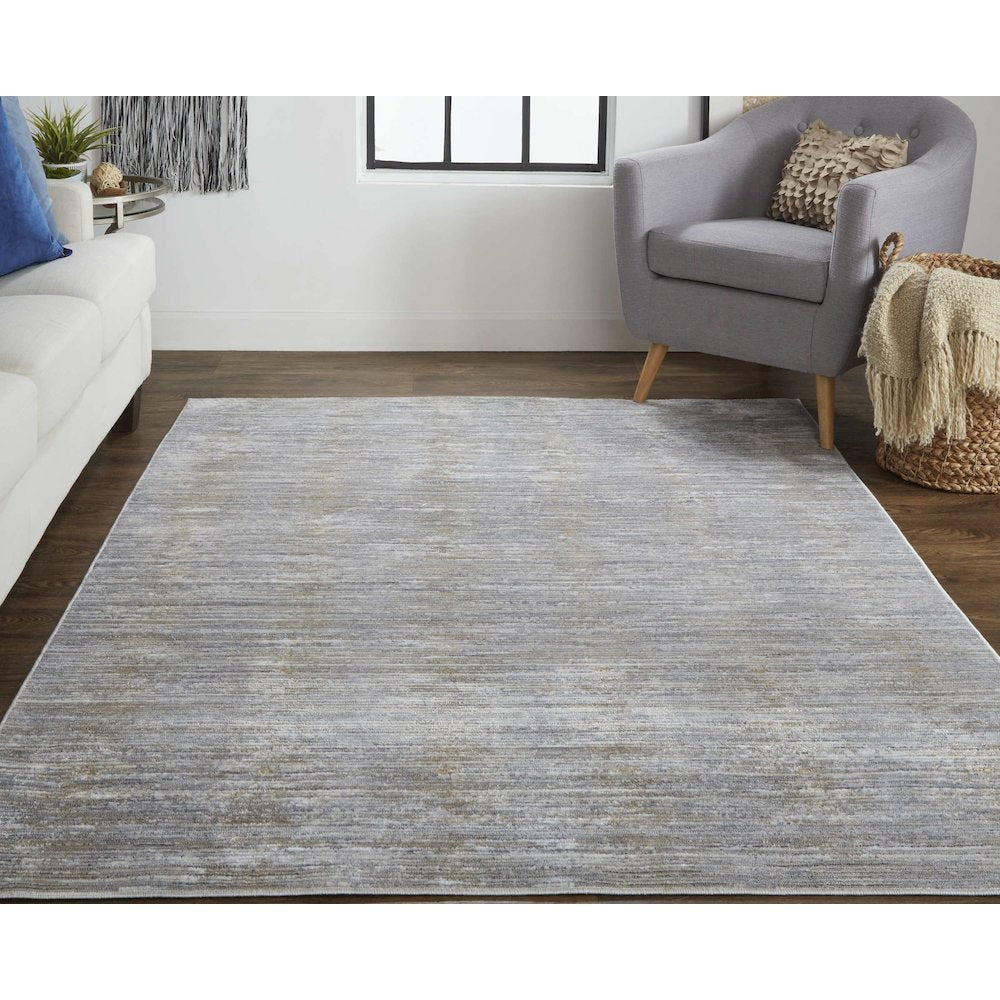 Laina Transitional Distressed, Taupe/Silver/Tan, 3' x 5' Accent Rug