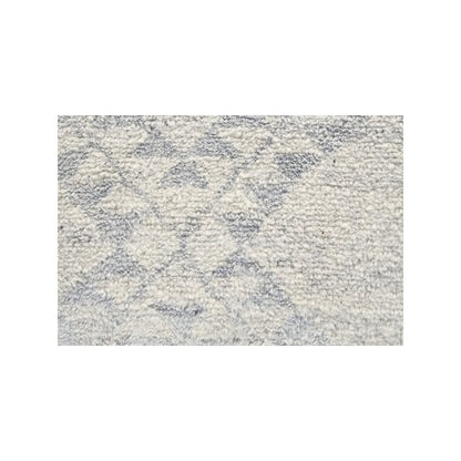 Abytha Diamond Hand Knot Wool Rug, Ivory/Blue/Gray, 5ft-6in x 8ft-6in Area Rug, 7316458FICE000E50