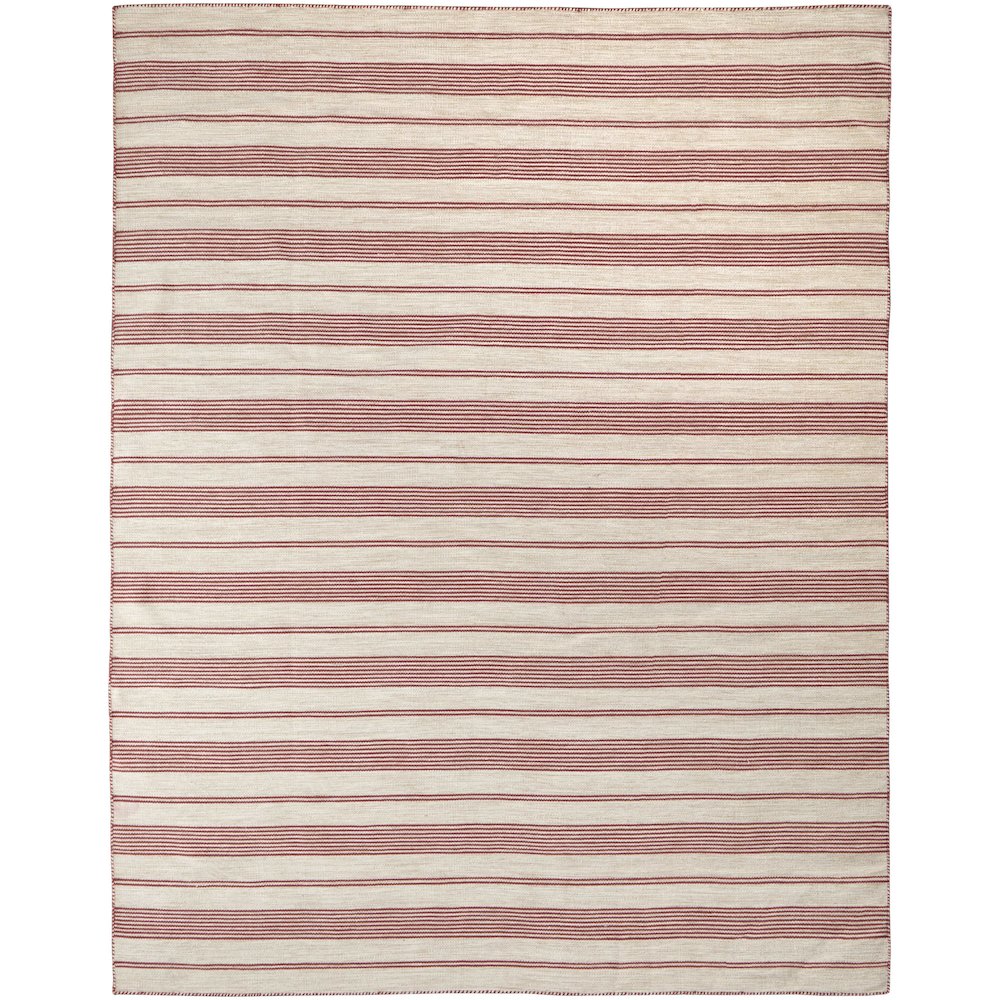 Duprine Transitional Stripes, Red/Ivory, 4' x 6' Accent Rug