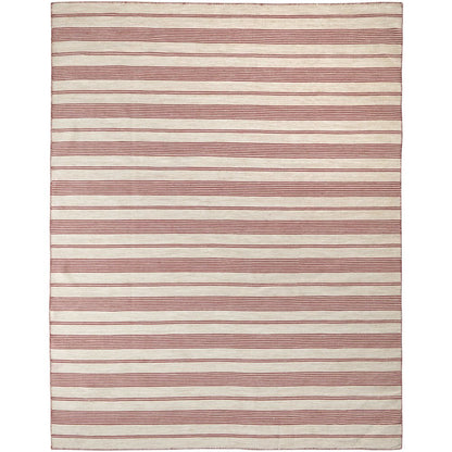 Duprine Transitional Stripes, Red/Ivory, 4' x 6' Accent Rug