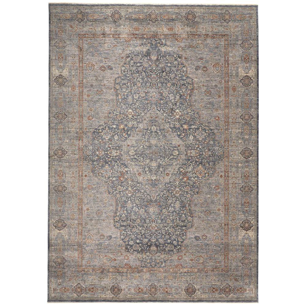 Marquette Rustic Persian Farmhouse Rug, Denim Blue/Rust, 2ft x 3ft Accent Rug, MRQ3778FBLU000P00