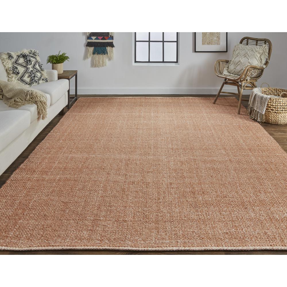 Naples Space Dyed In/Outdoor Flatweave, Rust Orange, 8ft x 10ft Area Rug, NAP0751FORN000F00