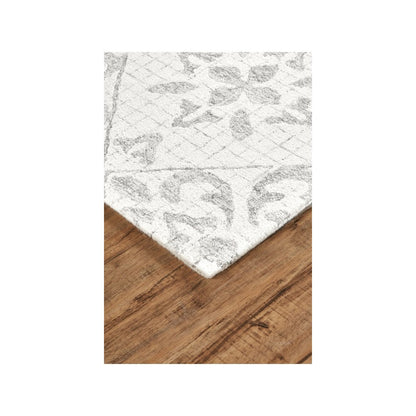 Rhett Geometric Lattice Print Rug, Ivory/Wolf Gray, 8ft x 10ft Area Rug, 868I8073IVYGRYF00