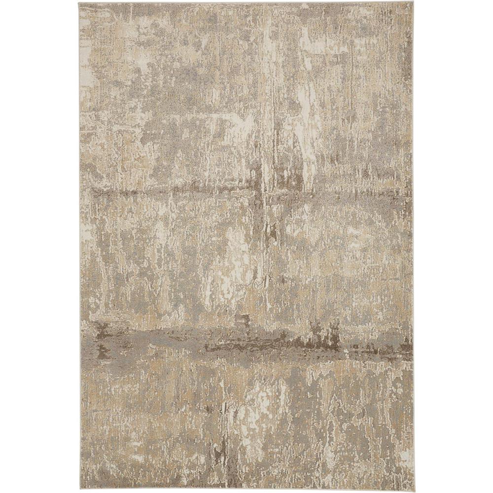 Frida Distressed Abstract Watercolor Rug, Latte Tan/Gray, 12ft x 15ft Area Rug, PRK3701FIVYGRYJ00