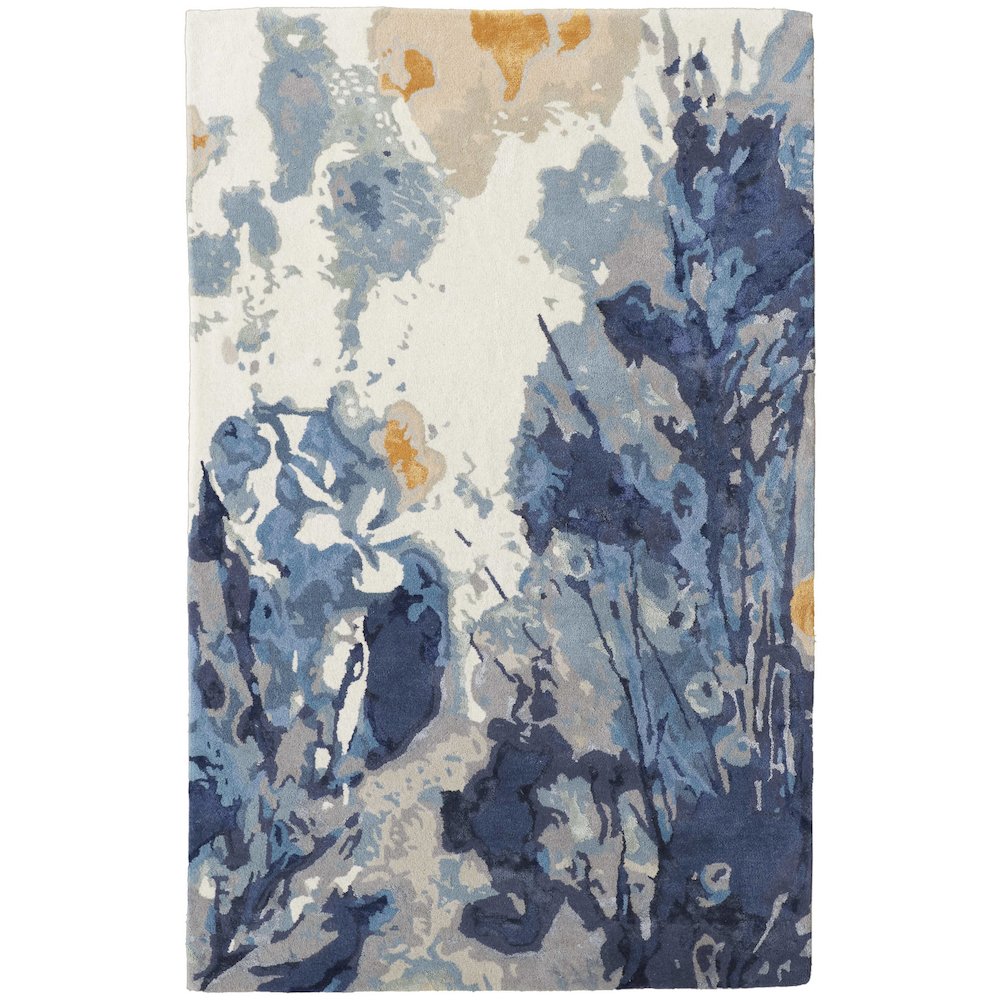 Dafney Transitional Floral & Botanical, Blue, 8' x 10' Area Rug