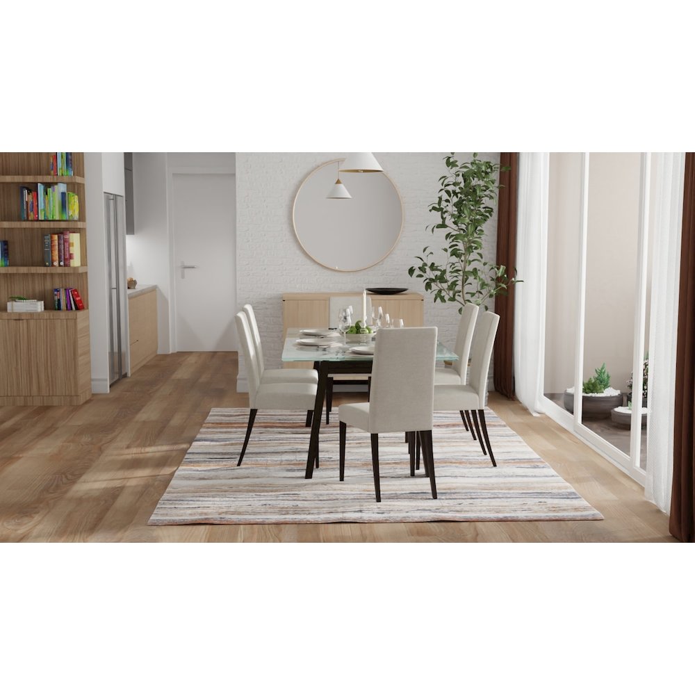Gilmore Modern Stripes, Ivory/Orange/Gray, 10' x 14' Area Rug