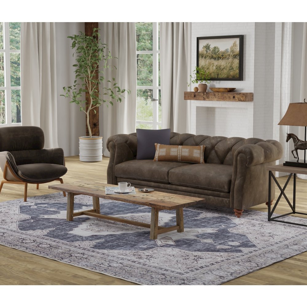 Percy Transitional Medallion, Gray/Ivory/Taupe, 5'-3" x 7'-6" Area Rug