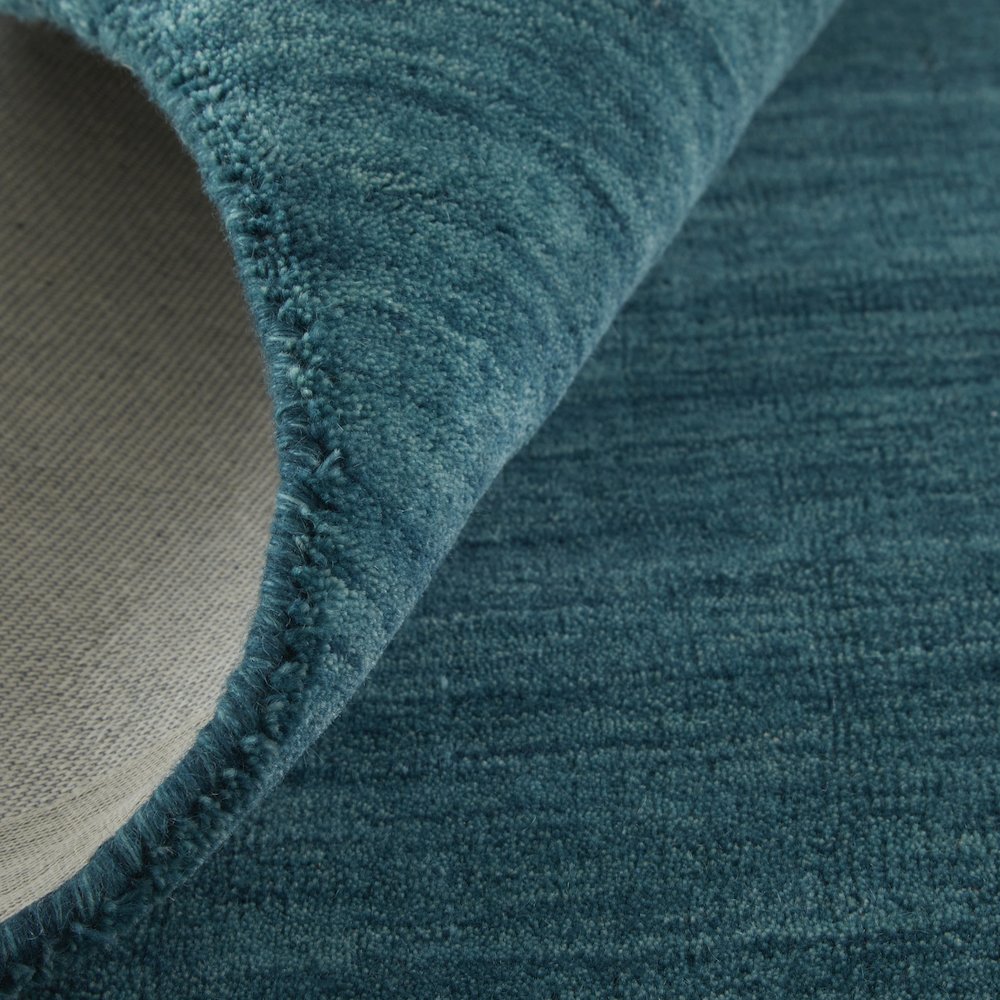 Luna Hand Woven Marled Wool Rug, Teal Blue/Green, 3ft-6in x 5ft-6in Accent Rug, 5798049FTEL000C50