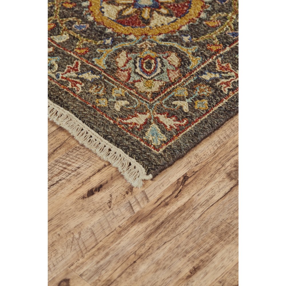 Amherst Traditional Geometric, Gray/Gold/Blue, 2' x 3' Accent Rug