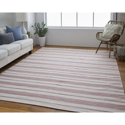 Duprine Transitional Stripes, Red/Ivory, 4' x 6' Accent Rug