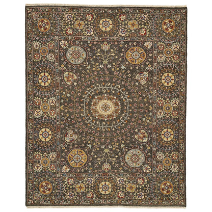 Amherst Traditional Geometric, Gray/Gold/Blue, 2' x 3' Accent Rug