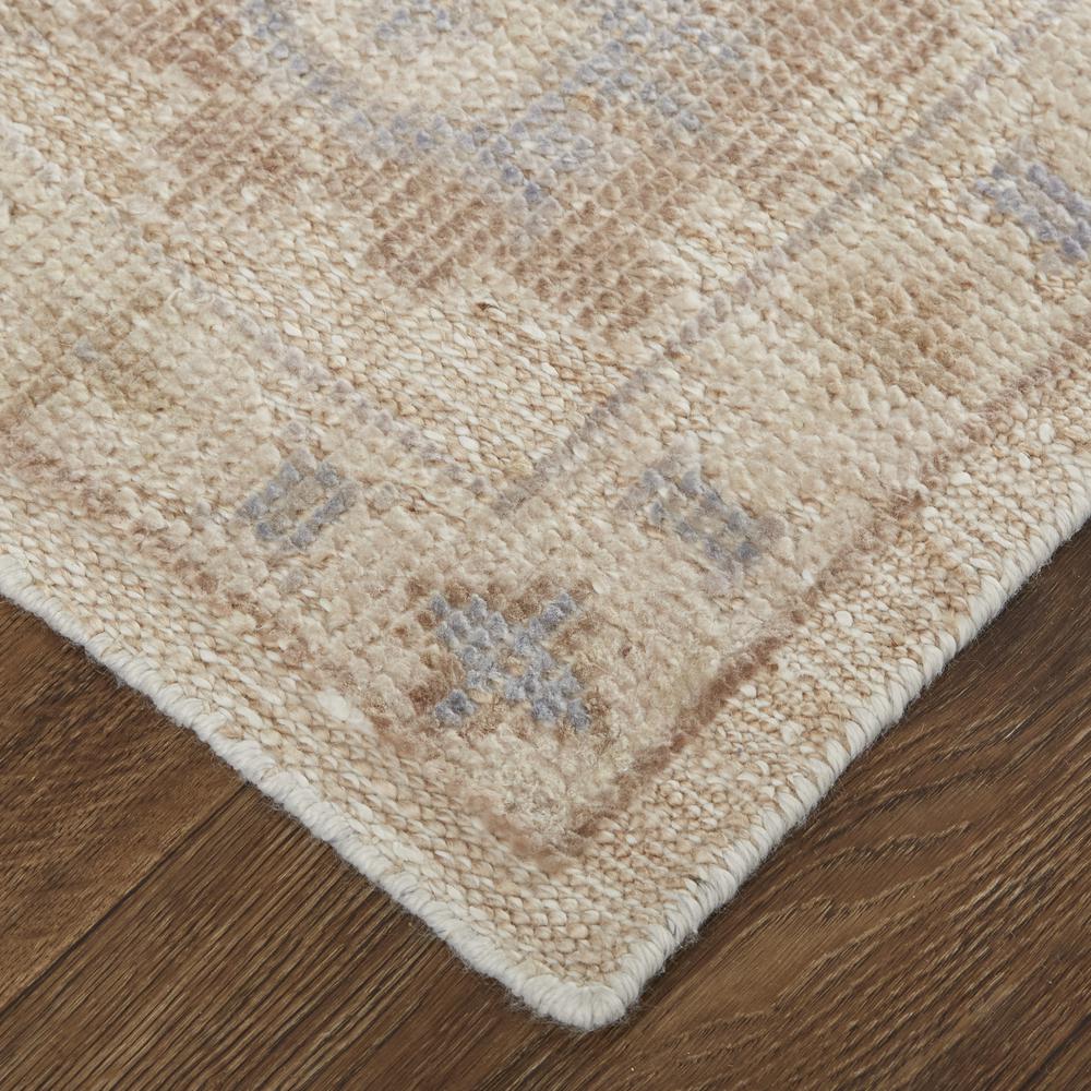 Wendover Eco Friendly PET Oushak Rug, Ivory Tan/Stone Blue, 5ft x 8ft Area Rug, WND6862FTAN000E10