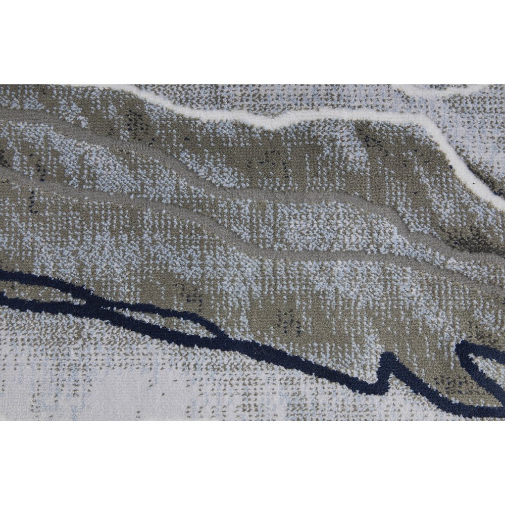 Gaspar Modern Abstract, Taupe/Gray/Blue, 1'-8" x 2'-10" Accent Rug
