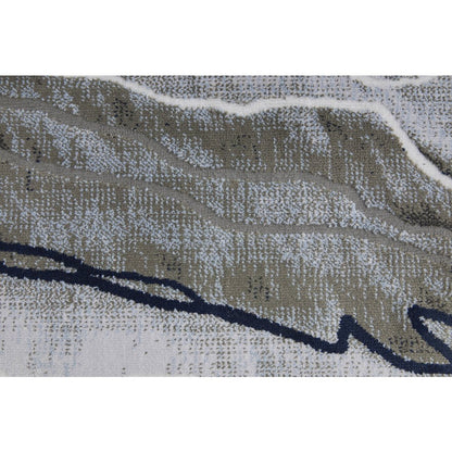 Gaspar Modern Abstract, Taupe/Gray/Blue, 1'-8" x 2'-10" Accent Rug