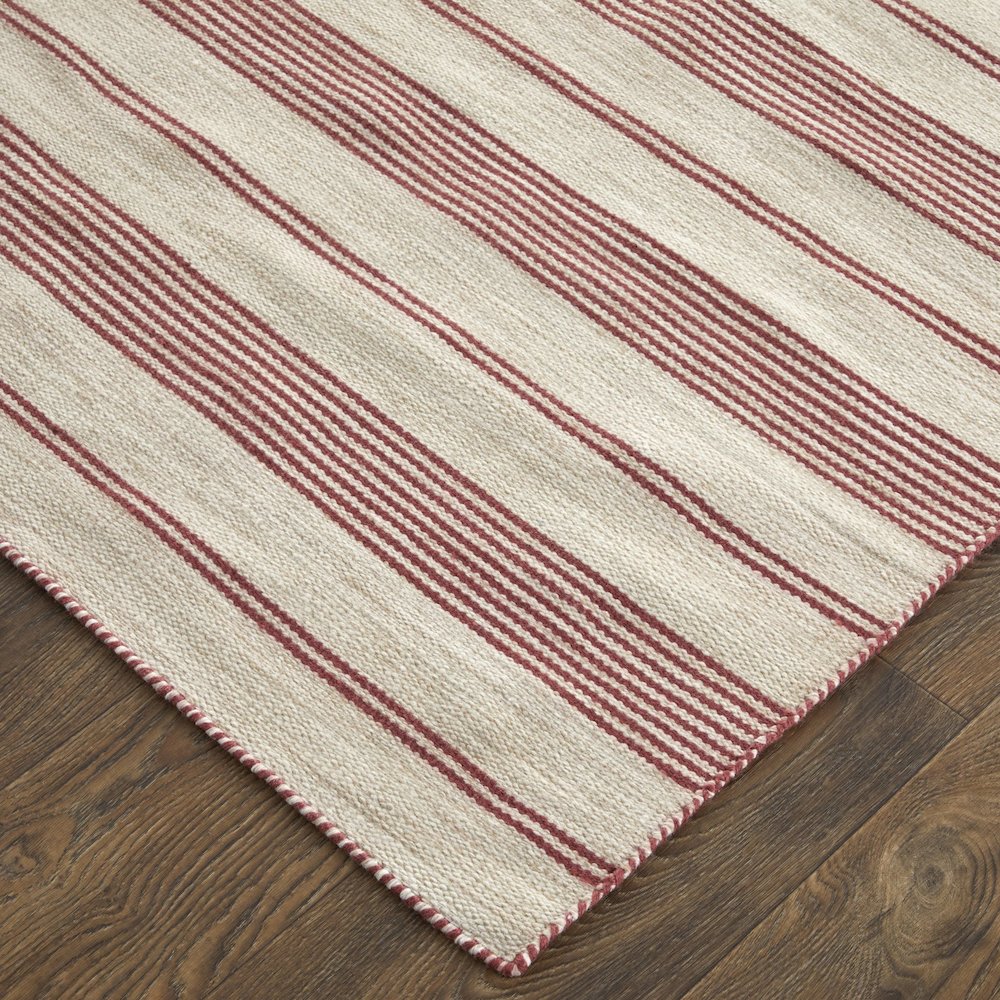 Duprine Transitional Stripes, Red/Ivory, 4' x 6' Accent Rug