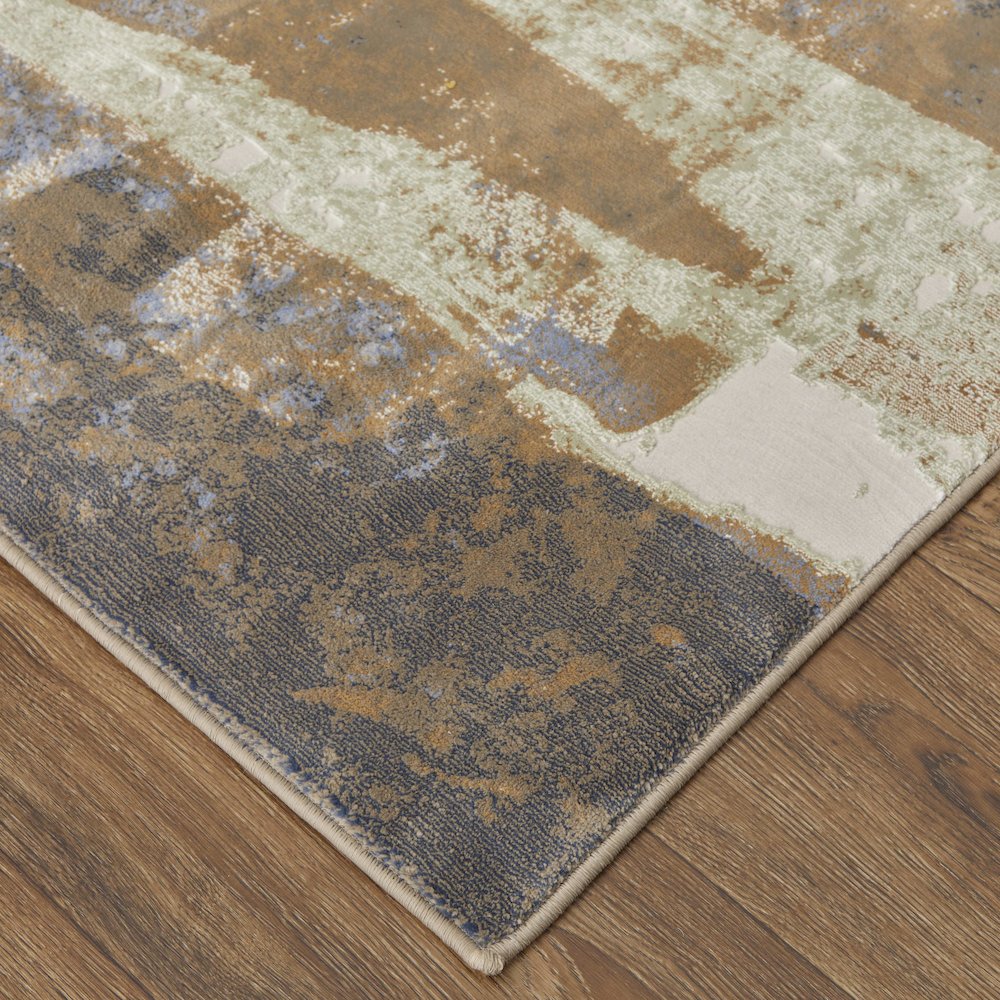 Clio Modern Abstract, Brown/Blue/Ivory, 7'-9" x 10' Area Rug