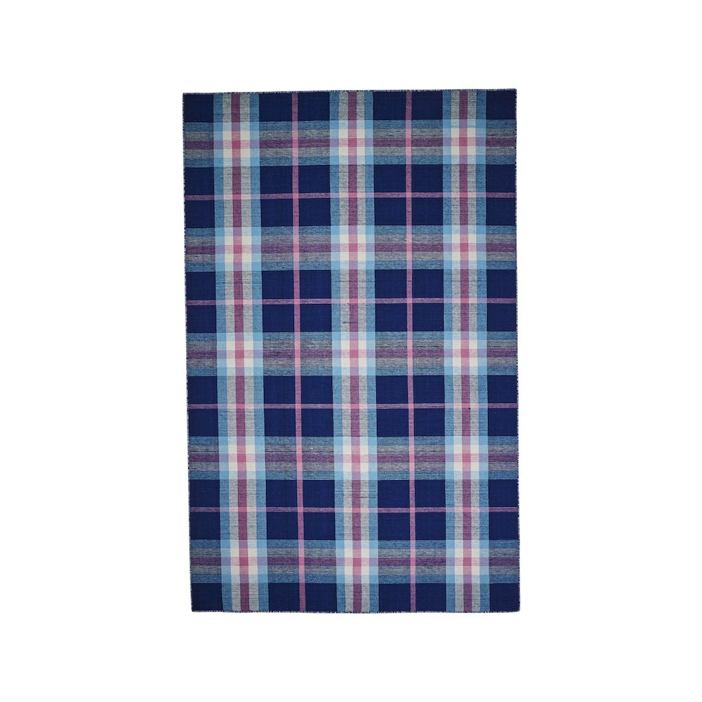 Crosby Eco-Friendly PET Dhurrie, Bright Blue/Peony Pink, 8ft x 10ft Area Rug, 8830565FNVY000F00