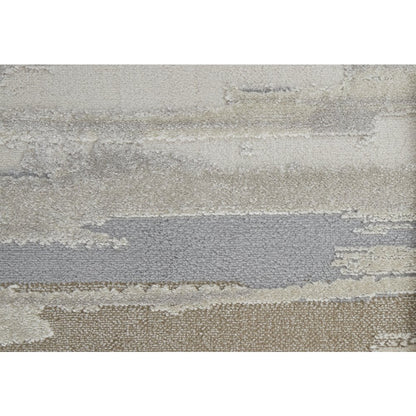 Vancouver Modern Abstract, Ivory/Tan/Brown, 12' x 15' Area Rug