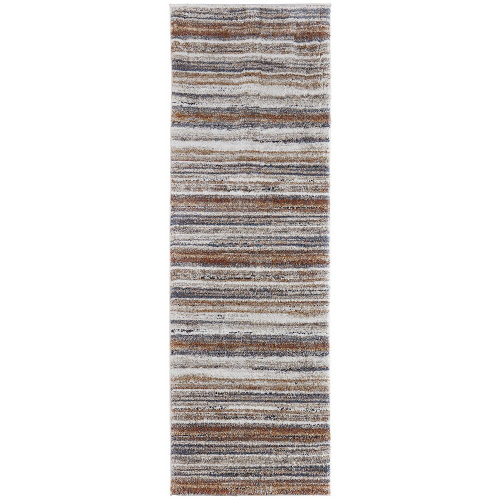 Gilmore Modern Stripes, Ivory/Orange/Gray, 2'-6" x 8' Runner