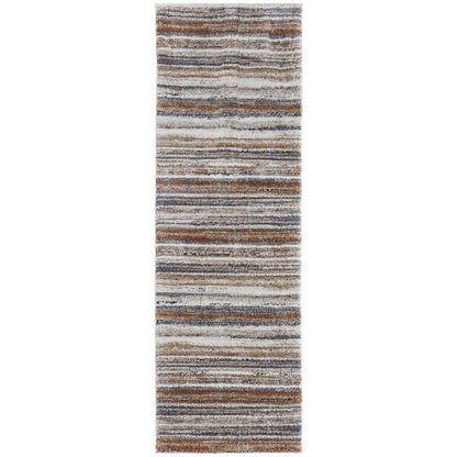 Gilmore Modern Stripes, Ivory/Orange/Gray, 2'-6" x 8' Runner