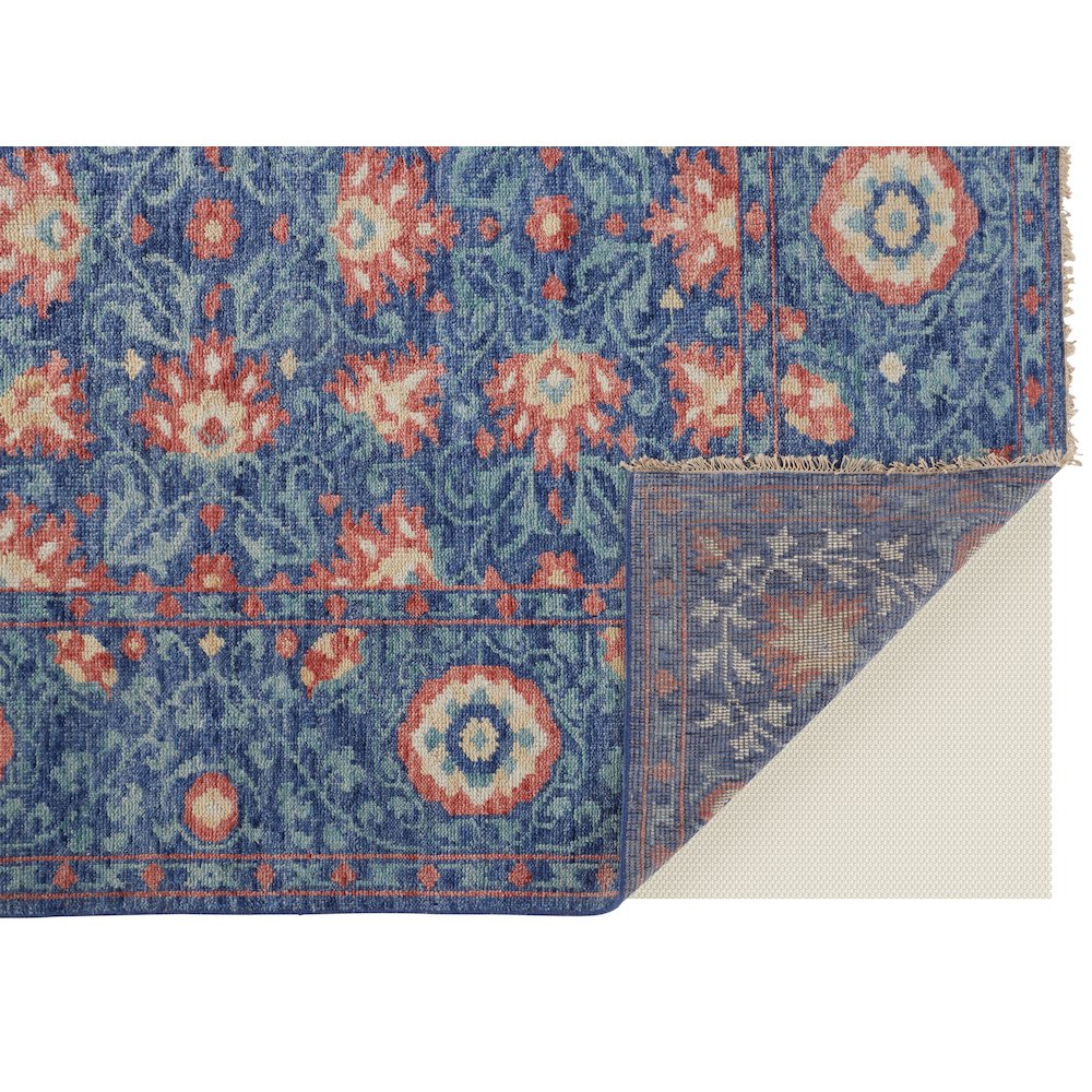 Beall Luxury Wool Rug, Ornamental Floral, Blue, 8ft-6in x 11ft-6in Area Rug, BEA6713FBLU000G50
