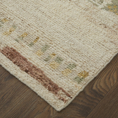 Kasbah Modern Abstract, Tan/Red/Green, 9'-6" x 13'-6" Area Rug