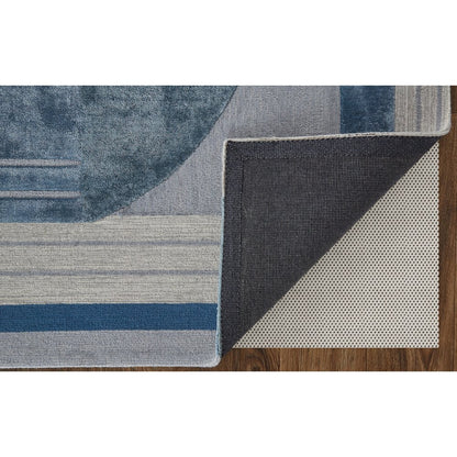 Nash Modern Geometric, Blue/Ivory/Gray, 10' x 14' Area Rug