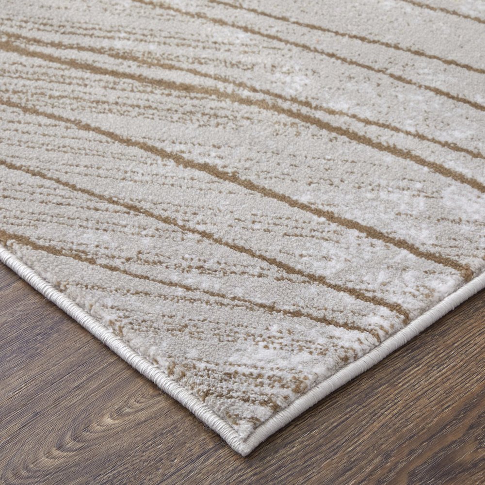 Waldor Modern Abstract, Taupe/Brown/Silver, 8' x 11' Area Rug