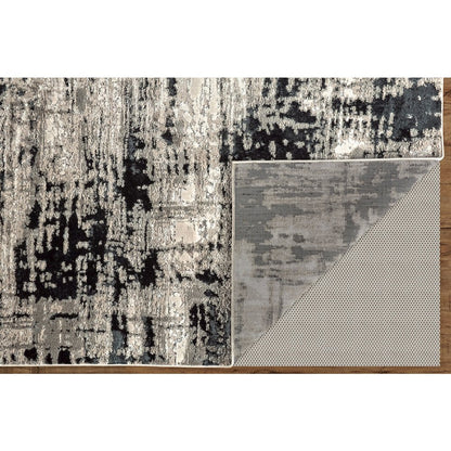 Micah Modern Abstract, Black/White/Gray, 12' x 15' Area Rug