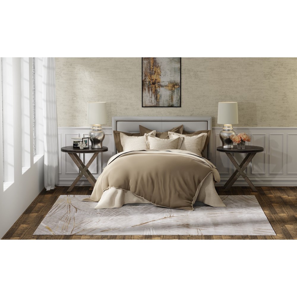 Waldor Modern Abstract, Taupe/Brown/Silver, 8' x 11' Area Rug