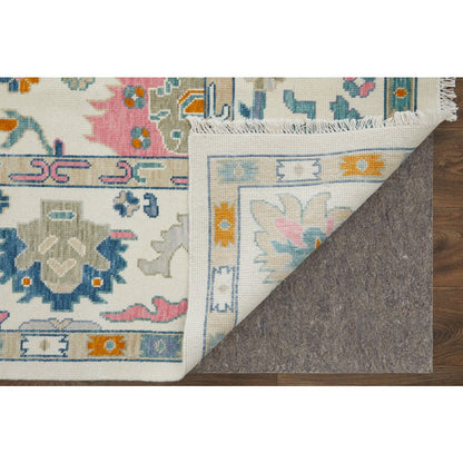 Transitional Floral & Botanical, Ivory/Blue/Pink, 3'-6" x 5'-6" Accent Rug