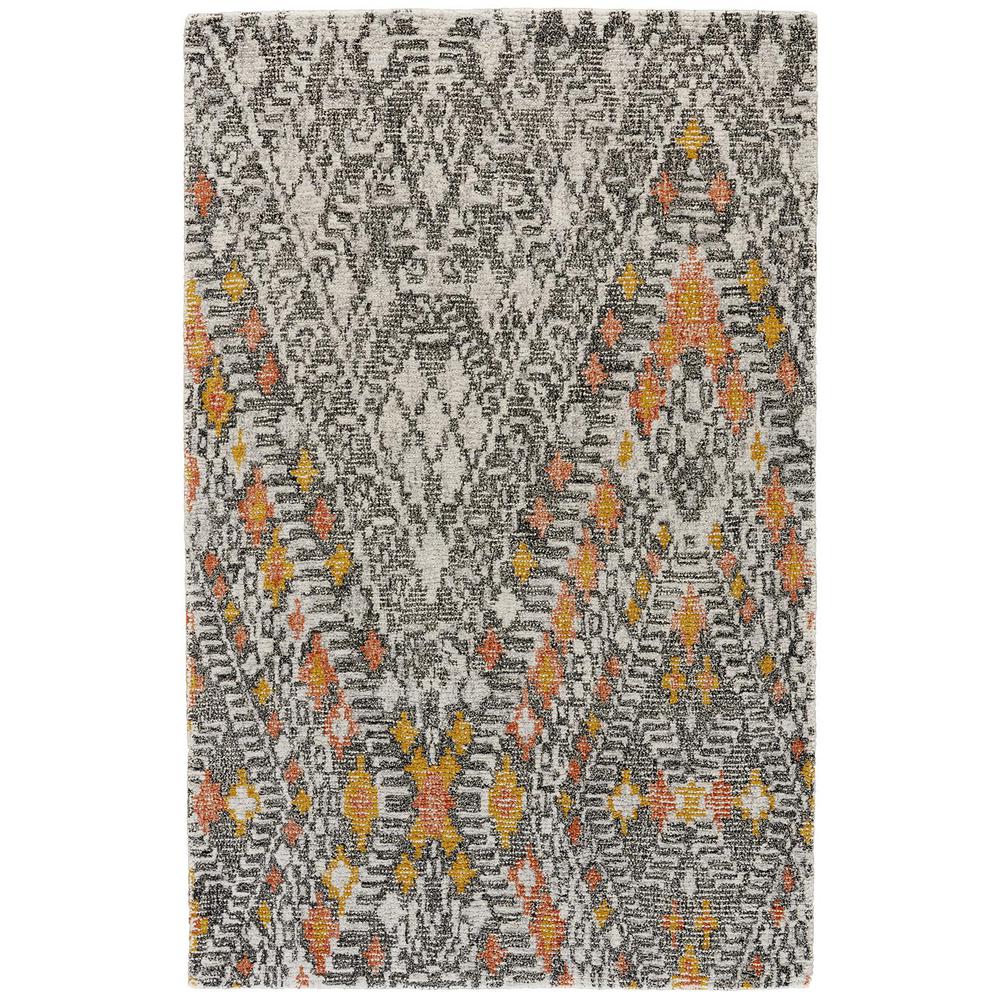 Arazad Tufted Rug, Large Tribal Graphic, Tangerine Orange, 5ft x 8ft Area Rug, 7238476FTNG000E10